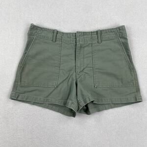 Vintage American Eagle Shorts Size 31 Green Mid Rise Pockets Utility Grunge Y2K